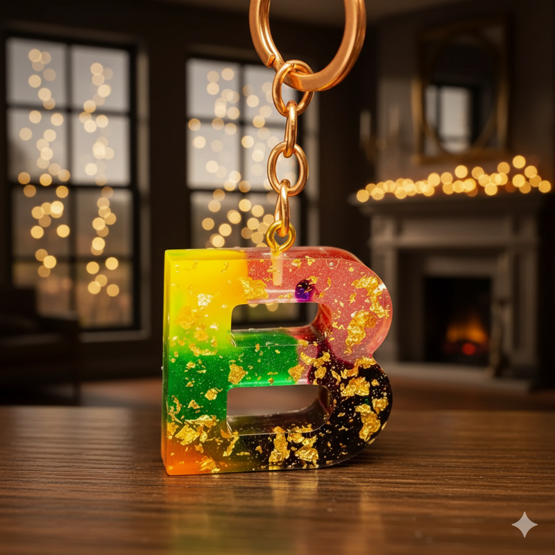 Multi Colors Theme Customize Alphabet keychain |